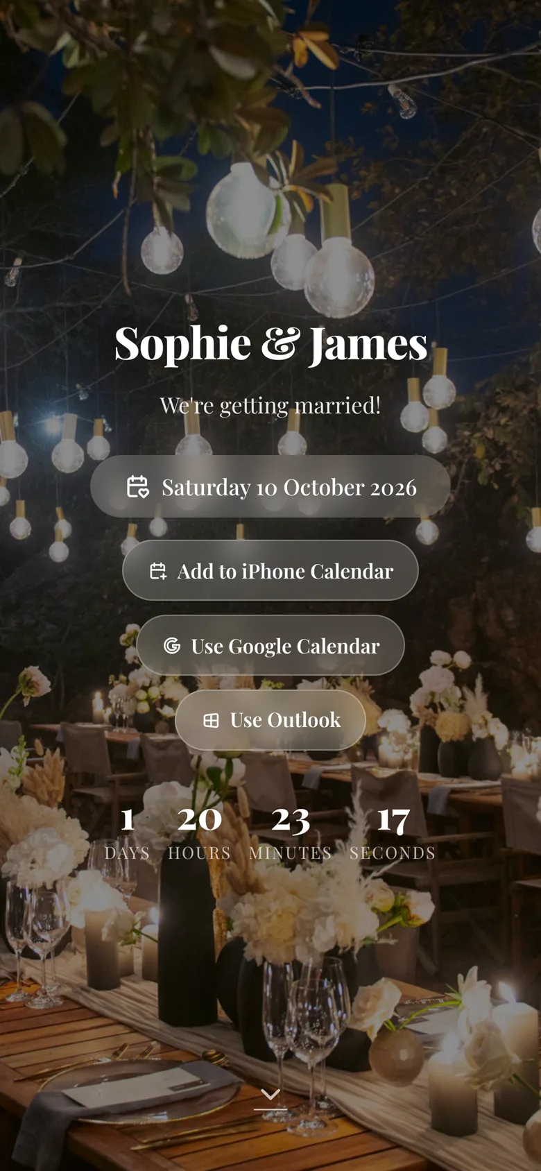 Eine Eventseite mit RSVP-Formular